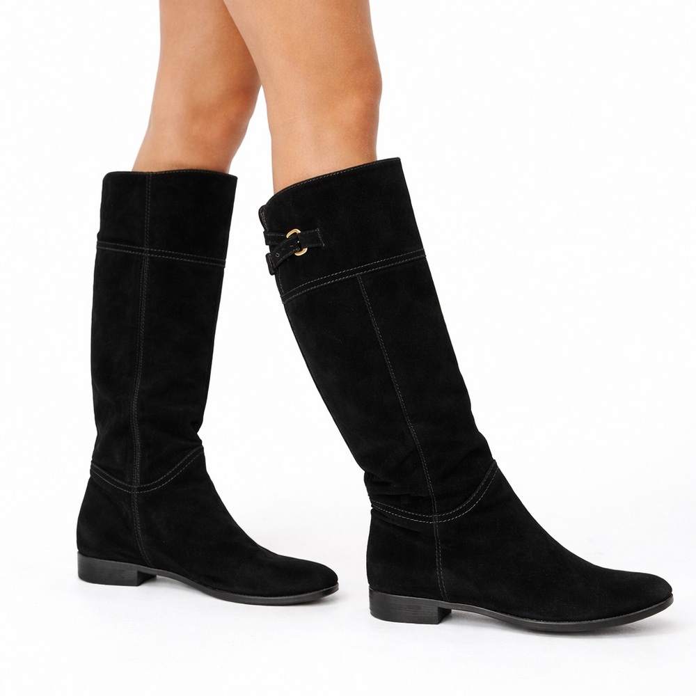 Margaret Howell Vintage Y2K Minimalist Black Suede Riding Boots Women’s Size 7